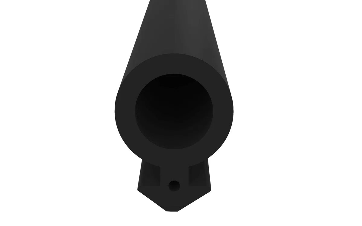 Guarnizione per telaio e battitoio finestra, guarnizione a tubo, in plastica, per finestra in alluminio, Nero