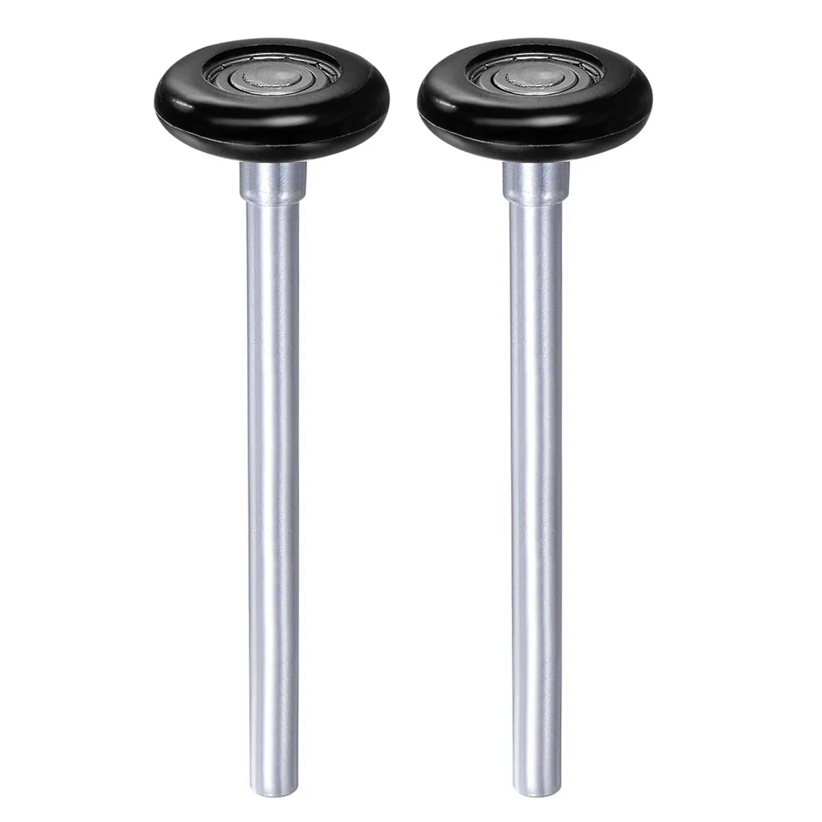 QUARKZMAN 2pz Rulli per Porte Garage in Nylon 1,8" per Binario 2", Asta Lunga 6,5" per Ruote Silenziose per Porte Garage, Cuscinetto Precisione 6200zz con 8 sfere, Nero