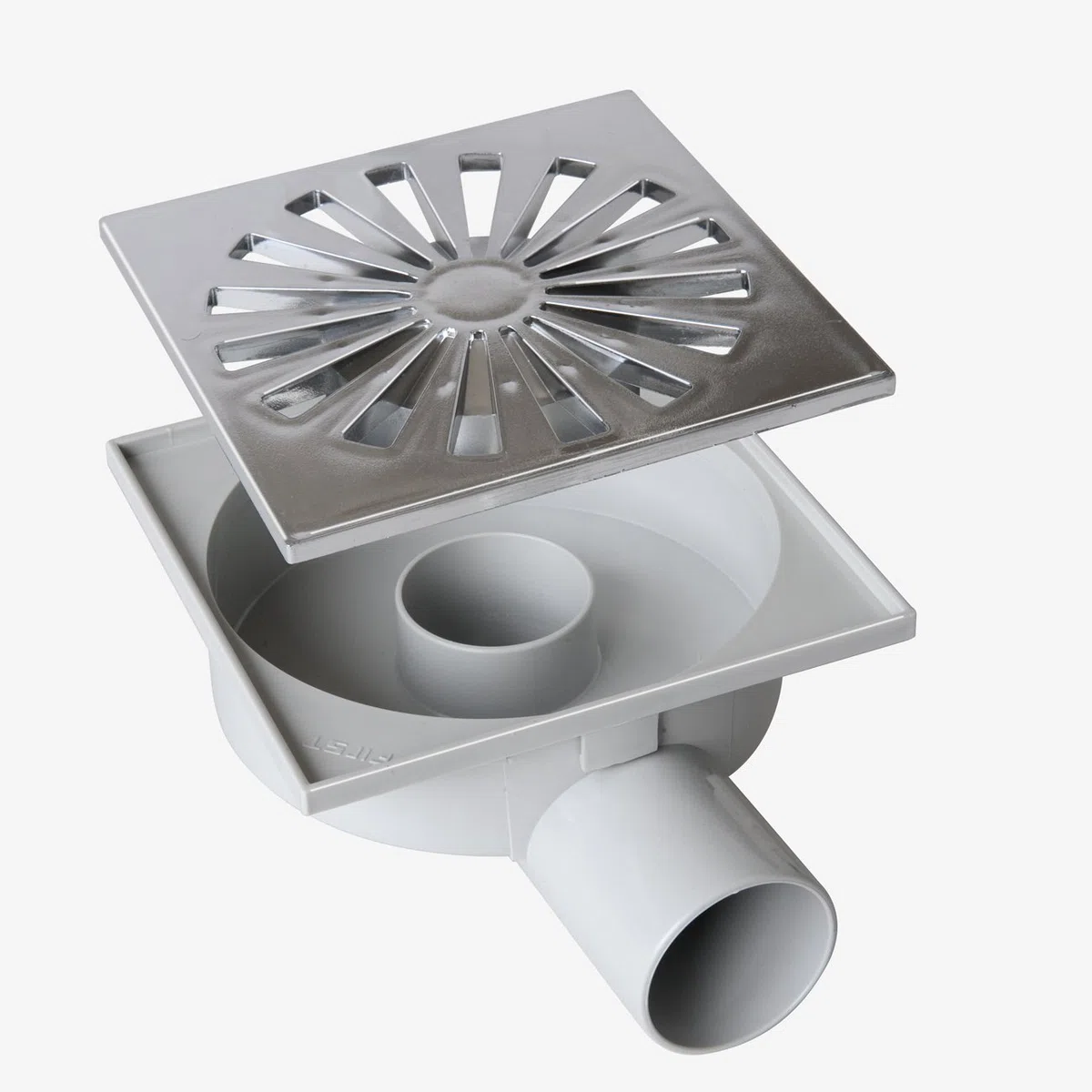 First Plast CHABS15M Chiusino Sifonato in ABS, Cromato, 150 x 150 mm