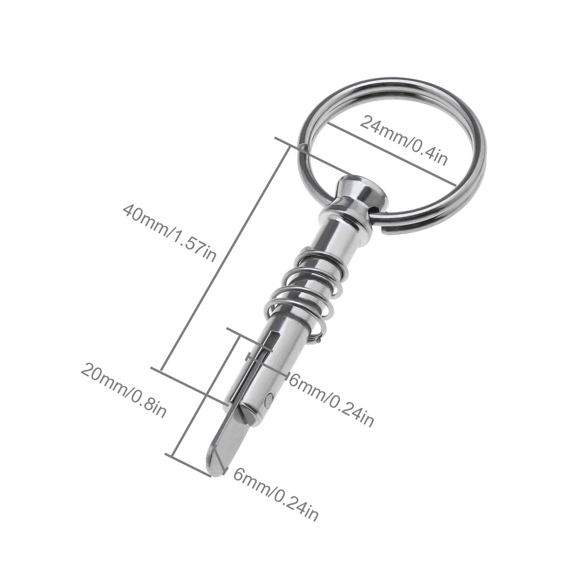 EMSea 6pcs Perno a sgancio rapido 0.24" Diametro con Camma di Discesa e Perno a Molla Lunghezza 1.57'' 316 Acciaio Inox Top Pin Materiale Marino