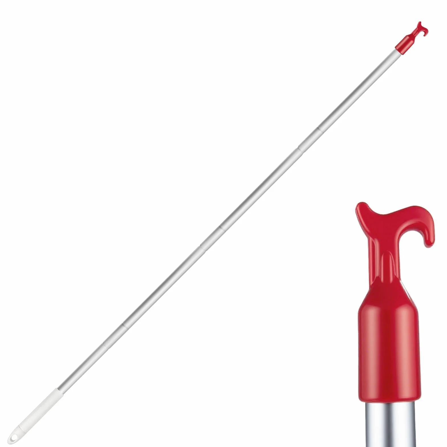 Gancio per soffitta per scale sottotetto – Asta con gancio per portello sottotetto, gancio di traino per scale da pavimento in alluminio, gancio per lucernario per aprire, scala da pavimento, pezzi di