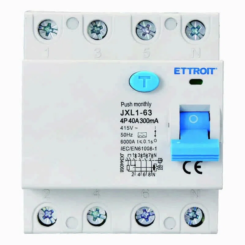 Interruttore Differenziale Puro 4P 40A 300mA 380V-6KA CLASSE A 300mA per Guida DIN - 4 Moduli DIN - Protezione Circuiti e Sicurezza Impianti