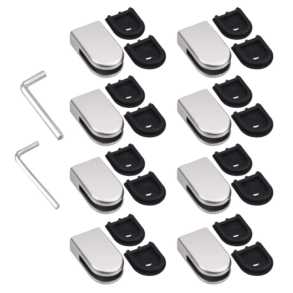 Proster Supporto Vetro 8 Pezzi Morsetto Vetro Regolabile 6-7mm in Acciaio Inossidabile 304 Con Guarnizione in Gomma Cacciavite Incluso per Balaustra, Corrimano e Scala