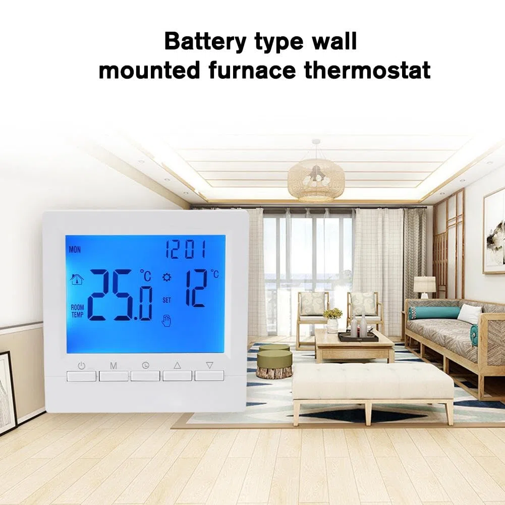 Termostato domestico digitale programmabile,Regolatore di temperatura ambiente termostato LCD digitale,Termostato caldaia a gas, Termostato di riscaldamento LCD a parete
