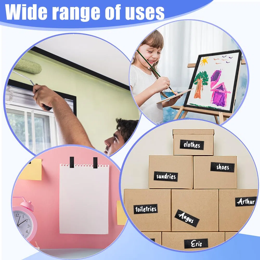 NAROSEBE 3 Rotoli Nastro Adesivo di Carta per Pittura 25 mm x 50 m Nastro per Mascheratura Nastro Adesivo Carta Protezione Multiuso Nastro Professionale per Pittura, Artigianato e Fai-da-Te - Nero