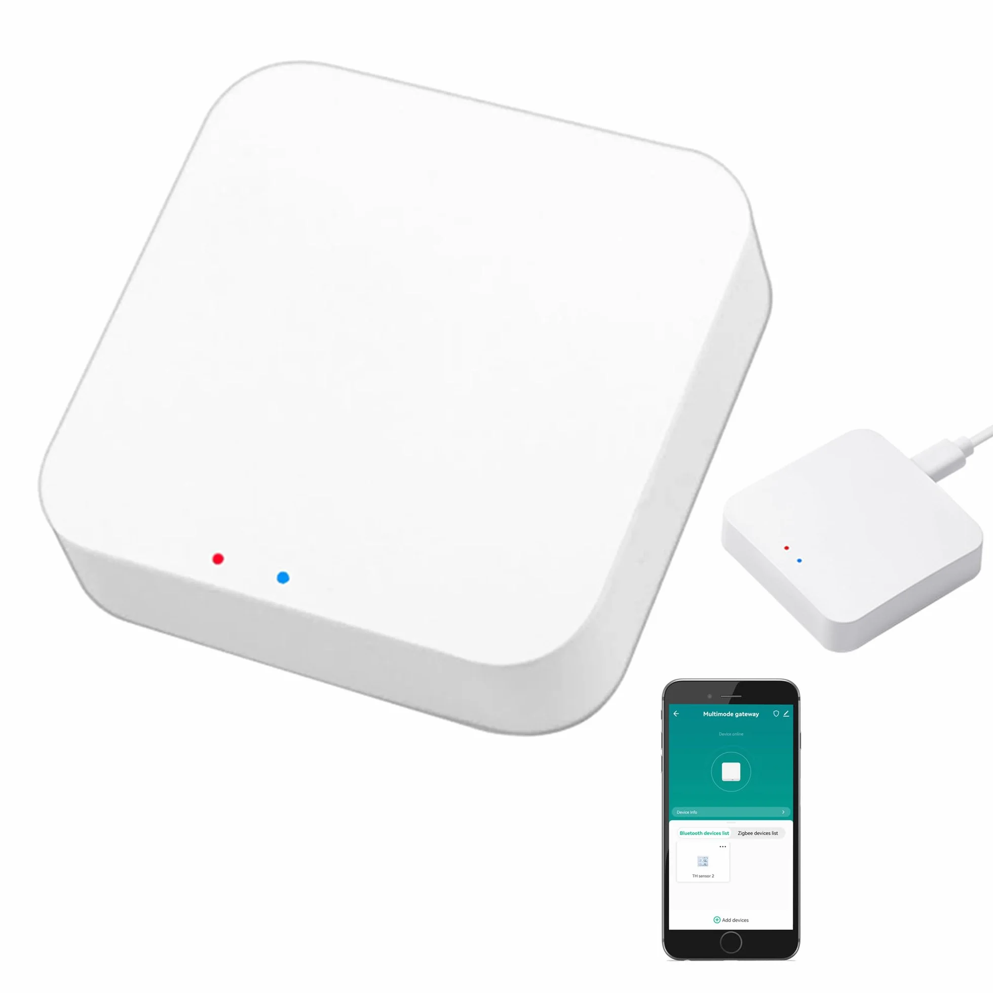 Smart Multi-Mode Gateway: ZigBee 3.0 & Bluetooth & Mesh Hub, controllo remoto tramite app, gateway wireless intelligente per casa intelligente con controllo vocale tramite Alexa/Google Home (supporta