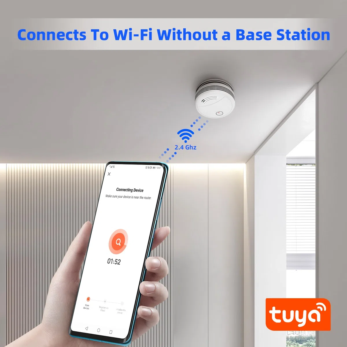 PGST Rilevatore di fumo WiFi Rilevatore di incendio wireless intelligente tramite app EN 14604 Allarme di prova per avviso incendio 1 pezzo