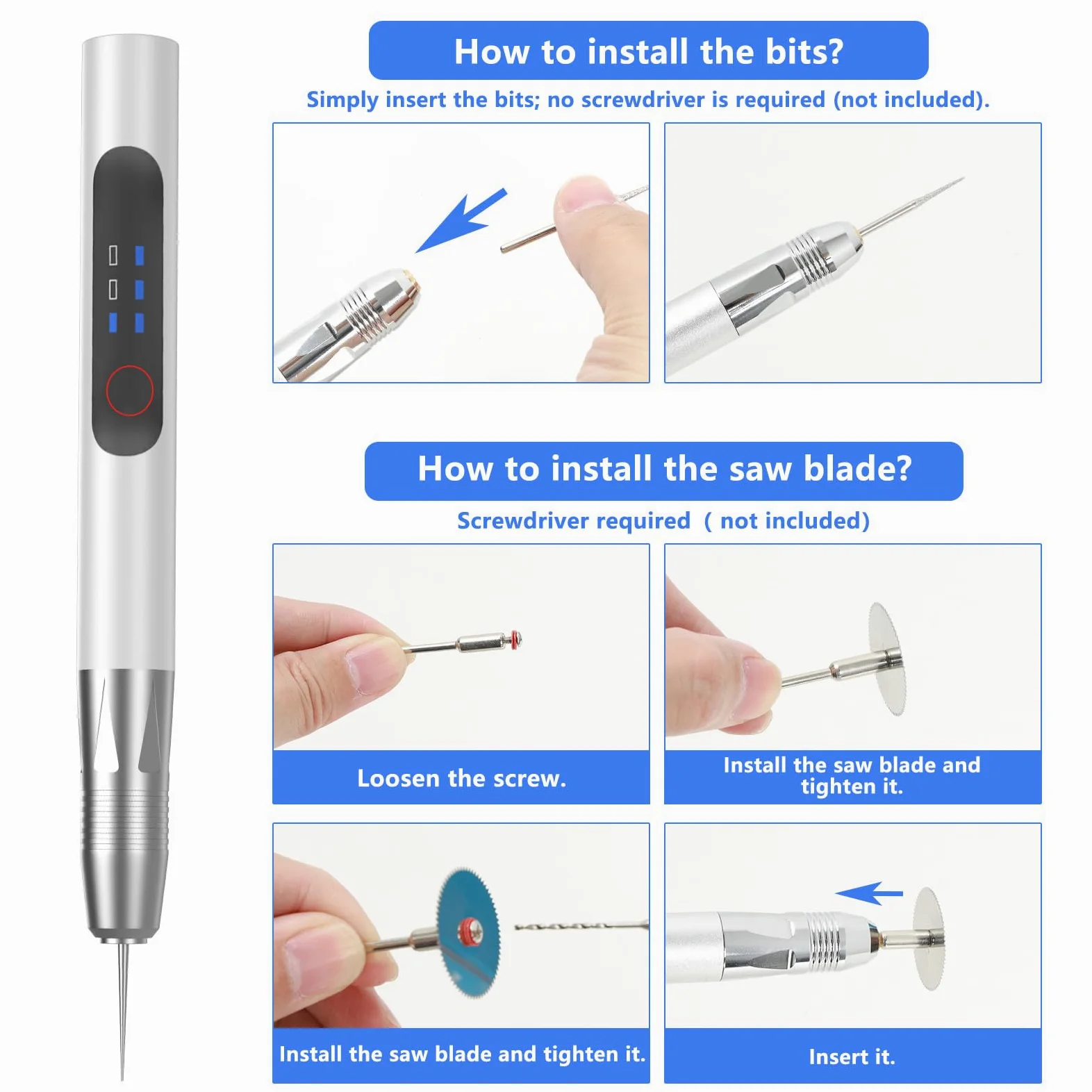 Penna elettrica per incisione, set di strumenti per incisione, portatile, senza fili, con incisione ricaricabile USB, incisione a batteria portatile fai da te