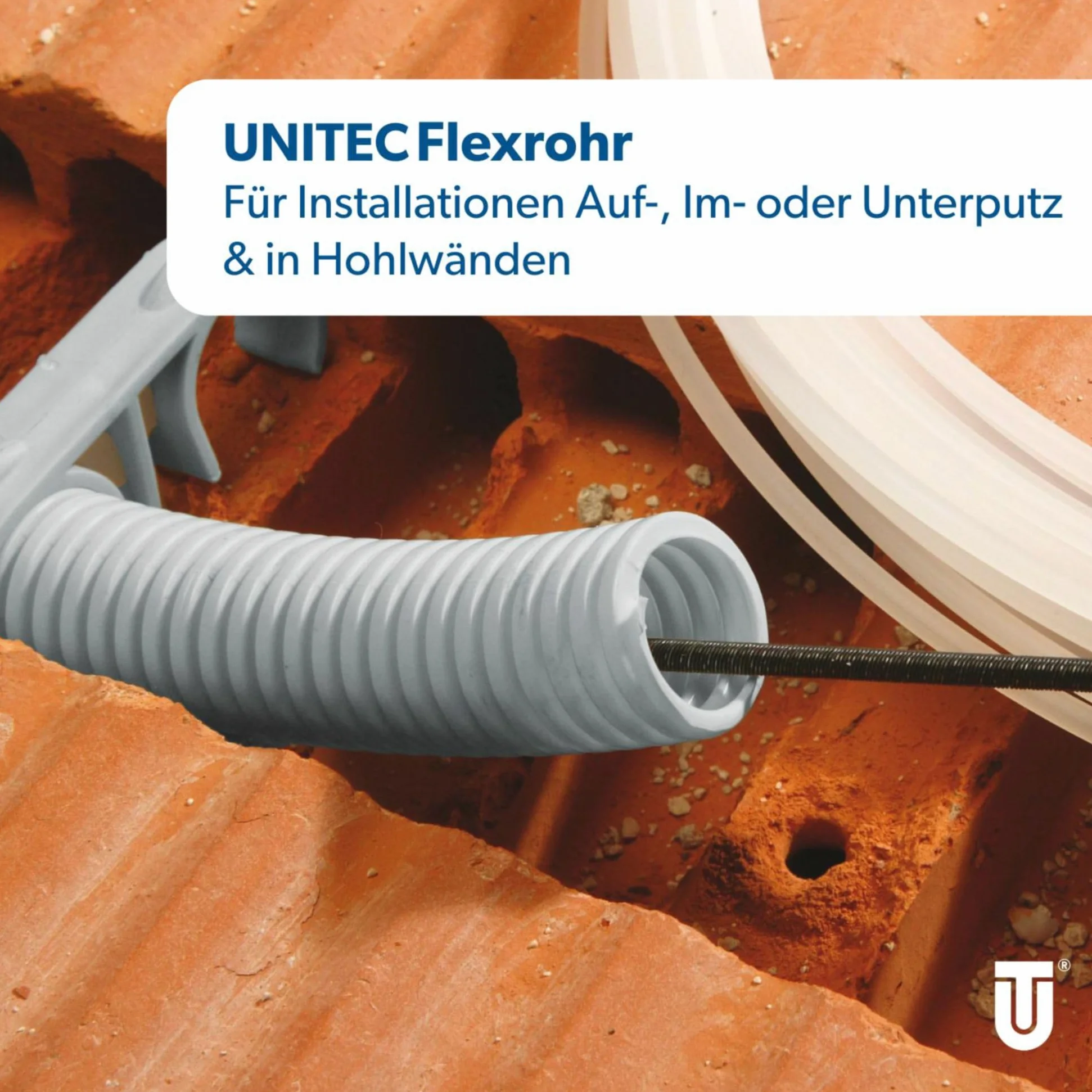 Unitec, 407011, Tubo corrugato EN16, la classificazione in 2221, 25m, grigio
