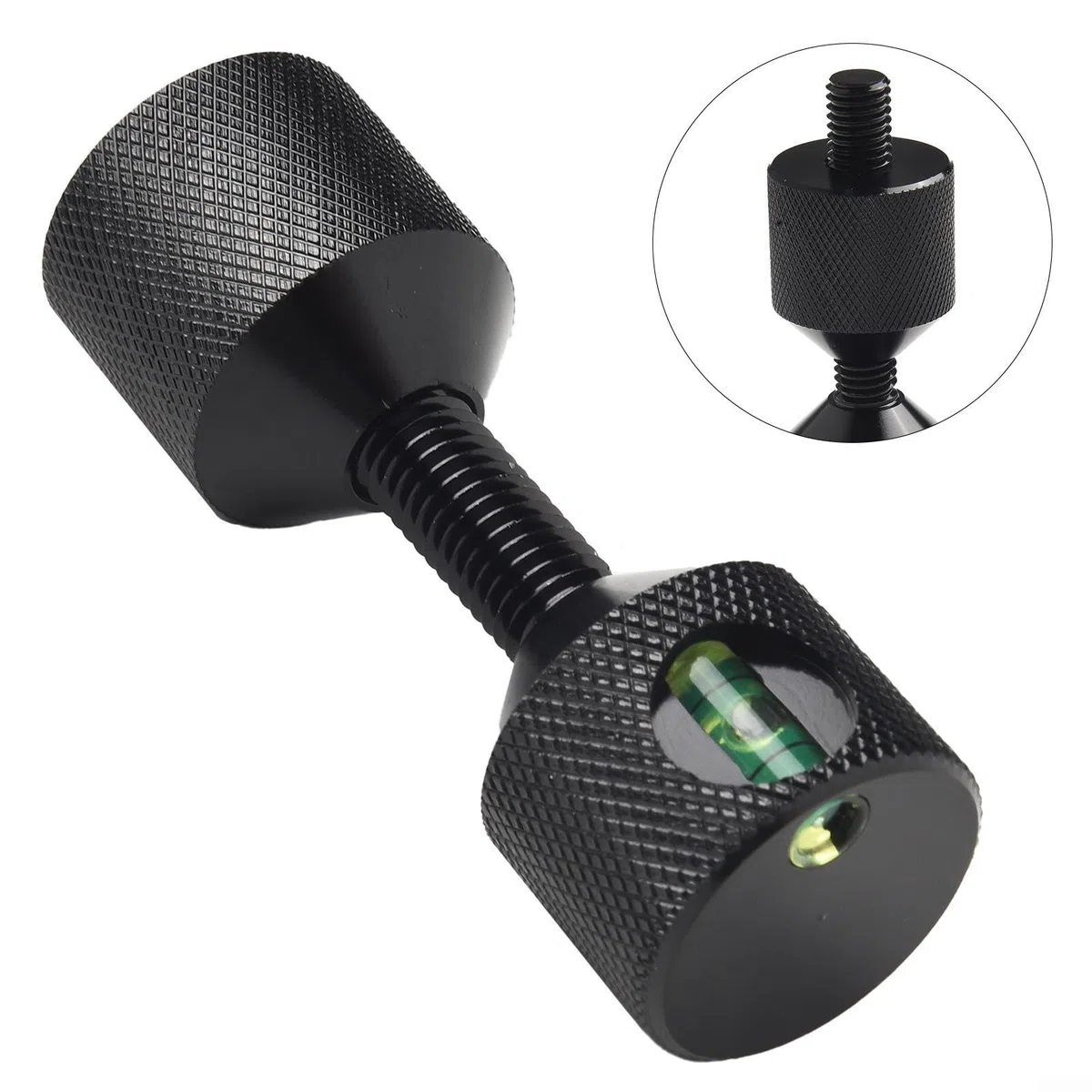 Perno di allineamento a flangia a 2 fori in alluminio temprato 6061 con livellatore integrato per libellule, design ergonomico e superficie anodizzata in ossido nero (4 pezzi)