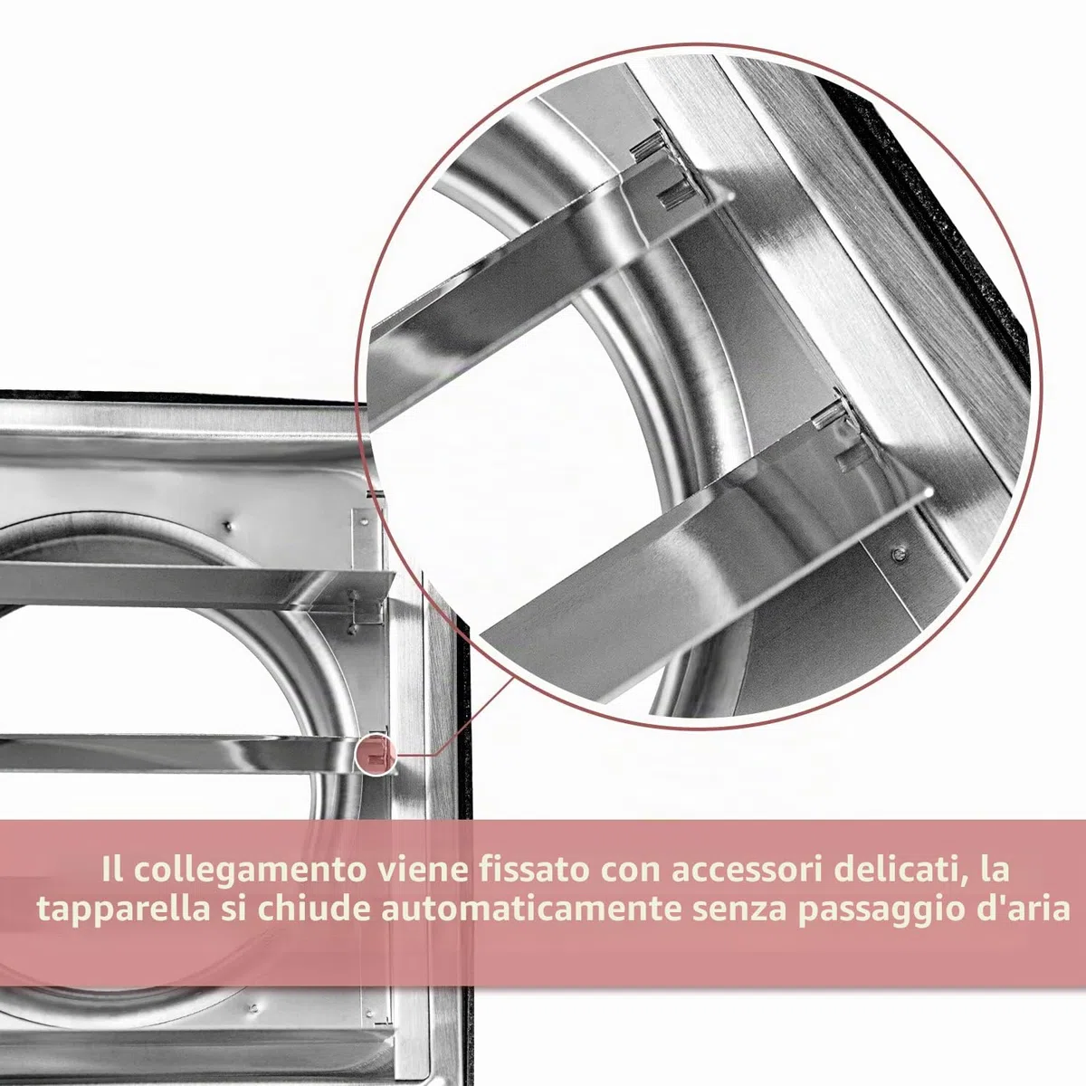 Griglia di ventilazione in acciaio inox con protezione dalle intemperie, griglie di ventilazione 100 mm, 125 mm, 150 mm con lamelle mobili