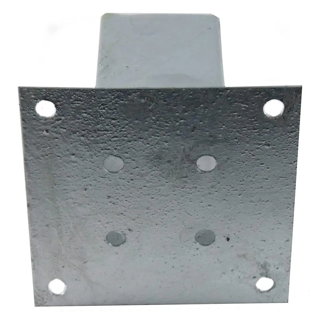 Suinga Base per palo zincato in acciaio | Supporto per pali in legno quadrati per ancoraggio a terra | Squadre metalliche per fissaggio di recinzioni, travi legno, struttura decorativa (1, 12 x 12 cm)