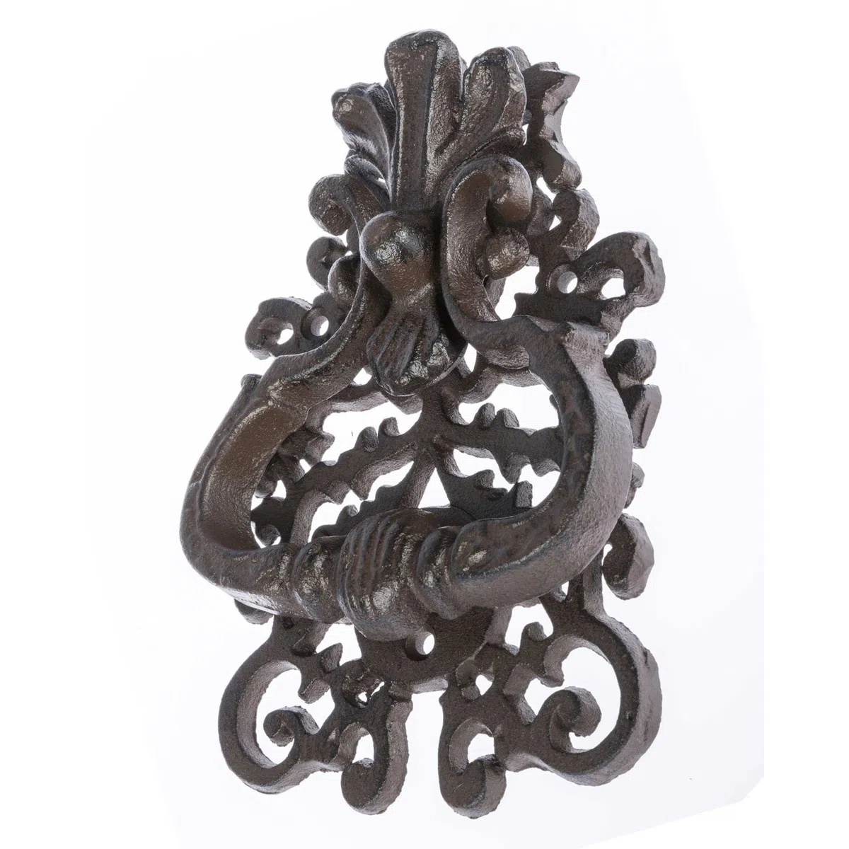 Homescapes antico stile decorativo porta o porta battente marrone in ghisa con ornato Swirl design