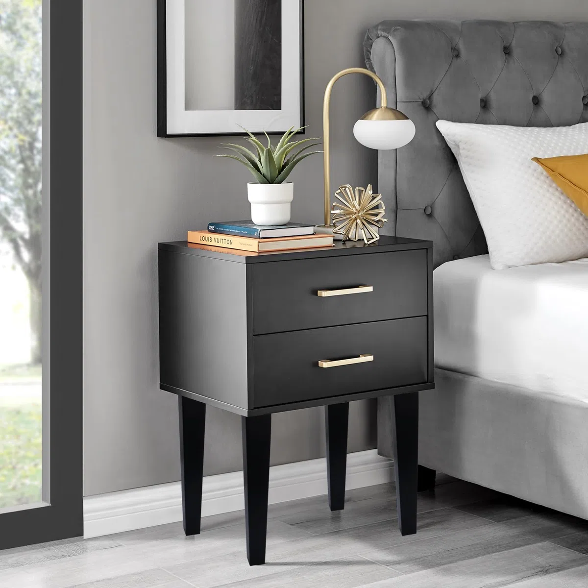 4 Pezzi Piedini per Mobili in Legno 30cm Nero Quadrate Gambe per Mobili con Piastra di Montaggio Viti Pad Antiscivolo Piedini di Ricambio per Armadio Divano Letto Mobile TV