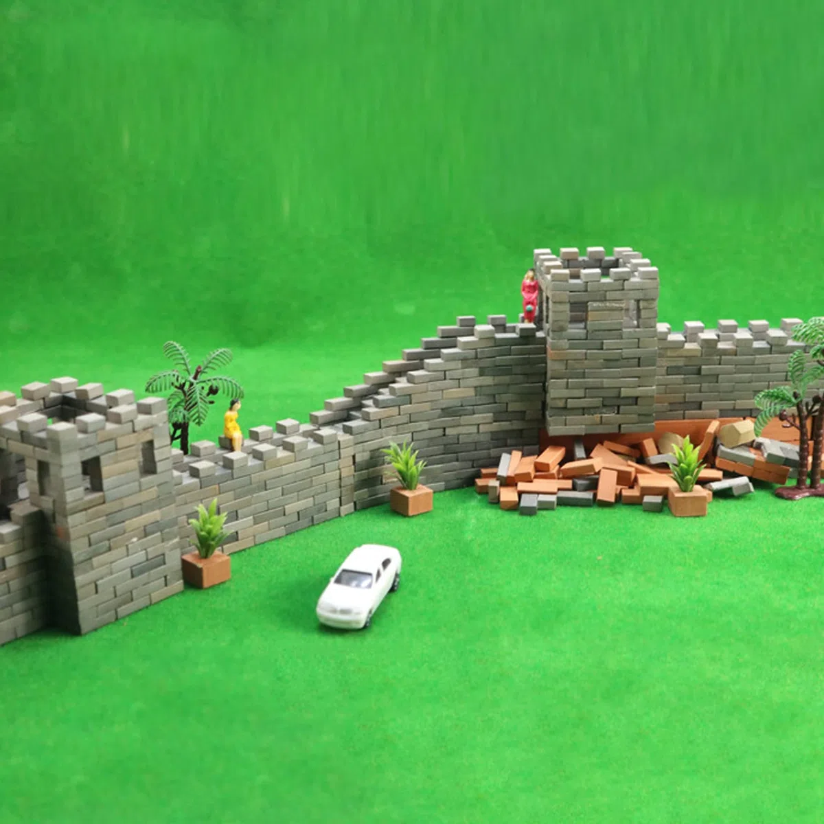Cayway 400 Pz Mini Modello di Mattoni Rossa 1:16 Tegole in Miniatura Mattoni in Miniatura per Mini Decorazione Del Giardino