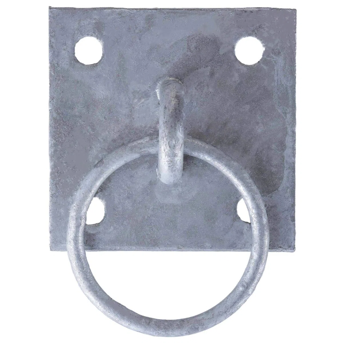 2x Anello di ancoraggio Ø 68 mm con piastra quadrata 100 x 100 mm zincato a caldo in acciaio – Anello di fissaggio robusto per giardino, stalla e officina