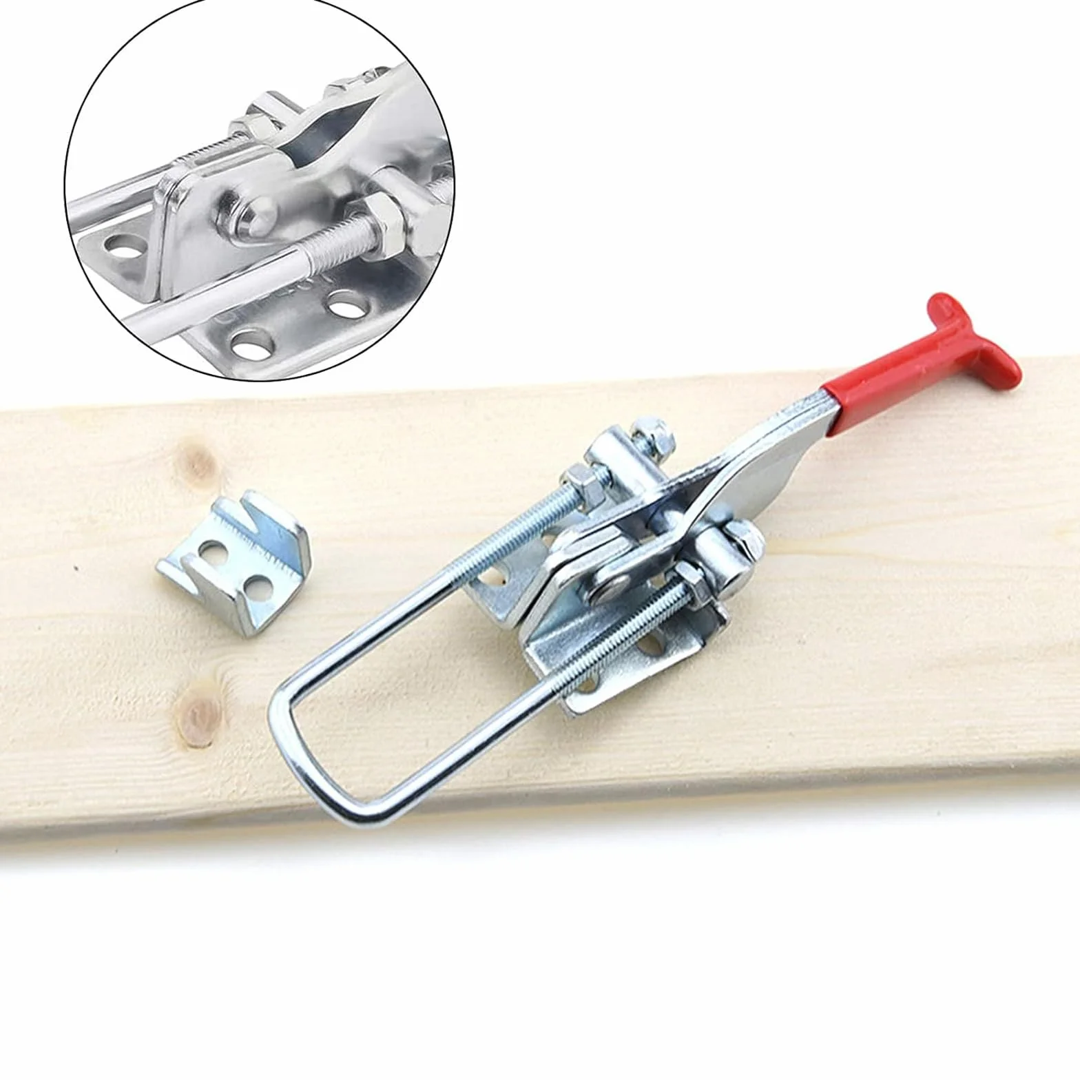 4 Pezzi Morsetti a Ginocchiera, Morsetto a Levetta in Metallo GH-431 318 kg/701 lb Toggle Clamp Blocco a Leva Morsetto a Levetta Chiusura a Scatto in Metallo per armadietto Porta Scatola
