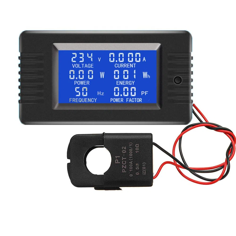 DollaTek AC 80-260V 100A Corrente Tensione Amperaggio Potenza Energia Misuratore di pannello LCD Display digitale Amperometro Voltmetro Multimetro con TA aperto