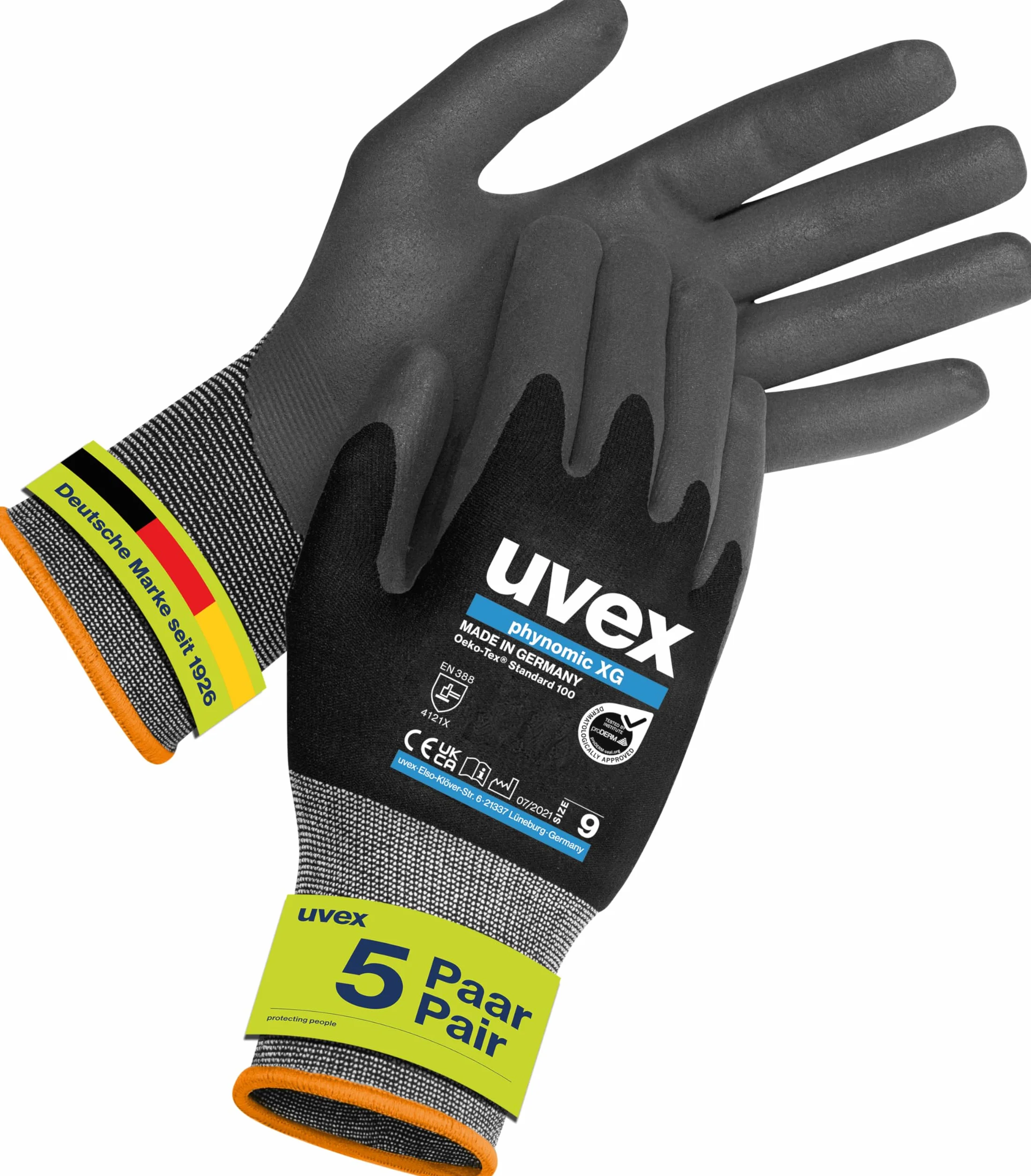 Uvex Phynomic Xg Guanto Grip Unisex - Adulto (Pacco da 5)