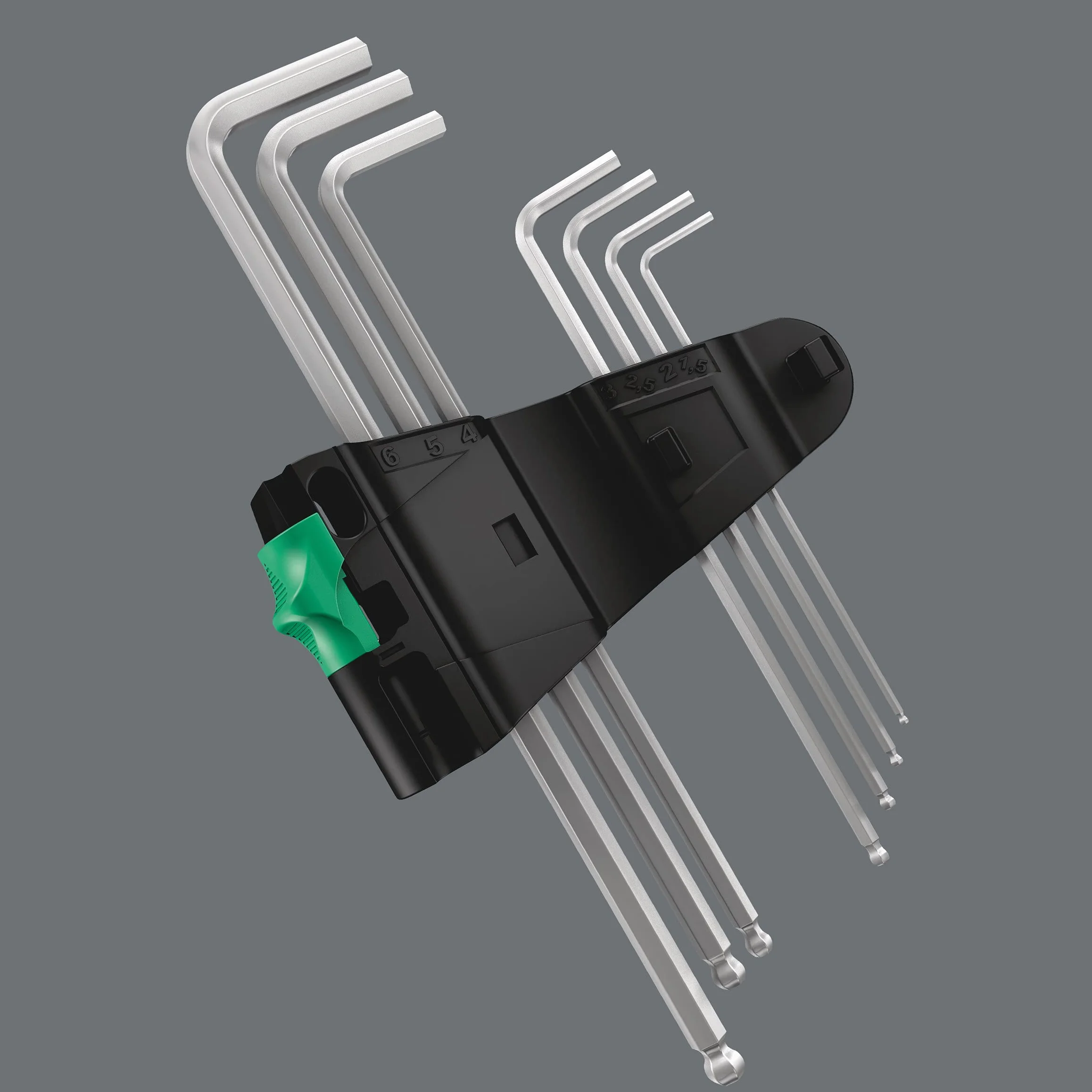 Wera, 950 PKL/9 SM N Assortimento di chiavi a L, metriche, cromate, 9 pezzi