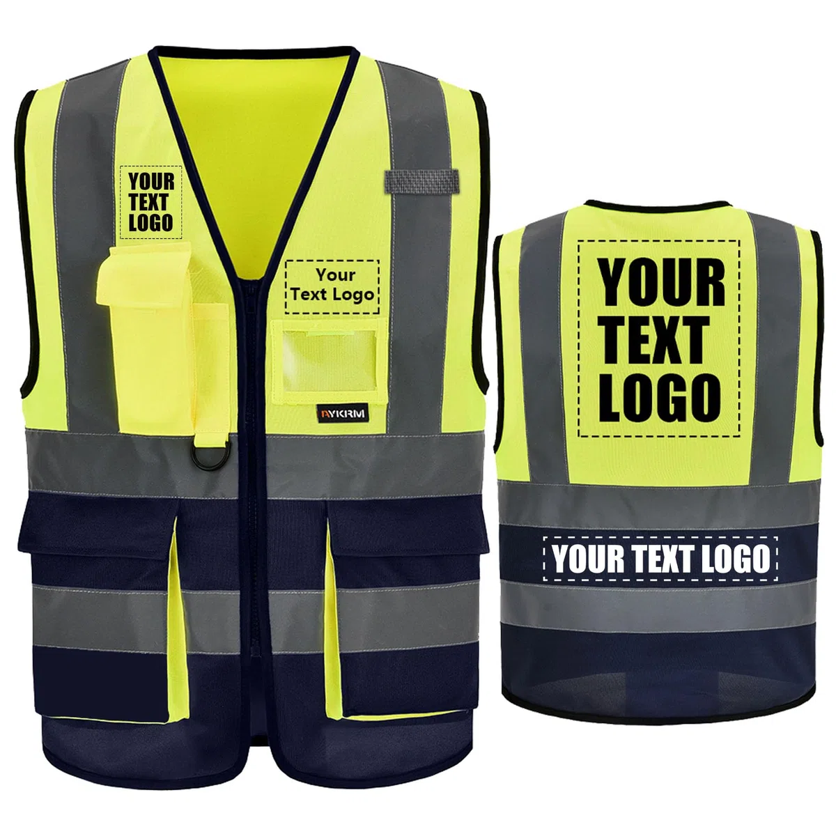 AYKRM 21 couleurs gilet lavoro catarifrangente alta visibilita con tasche e stampa staff personalizzata
