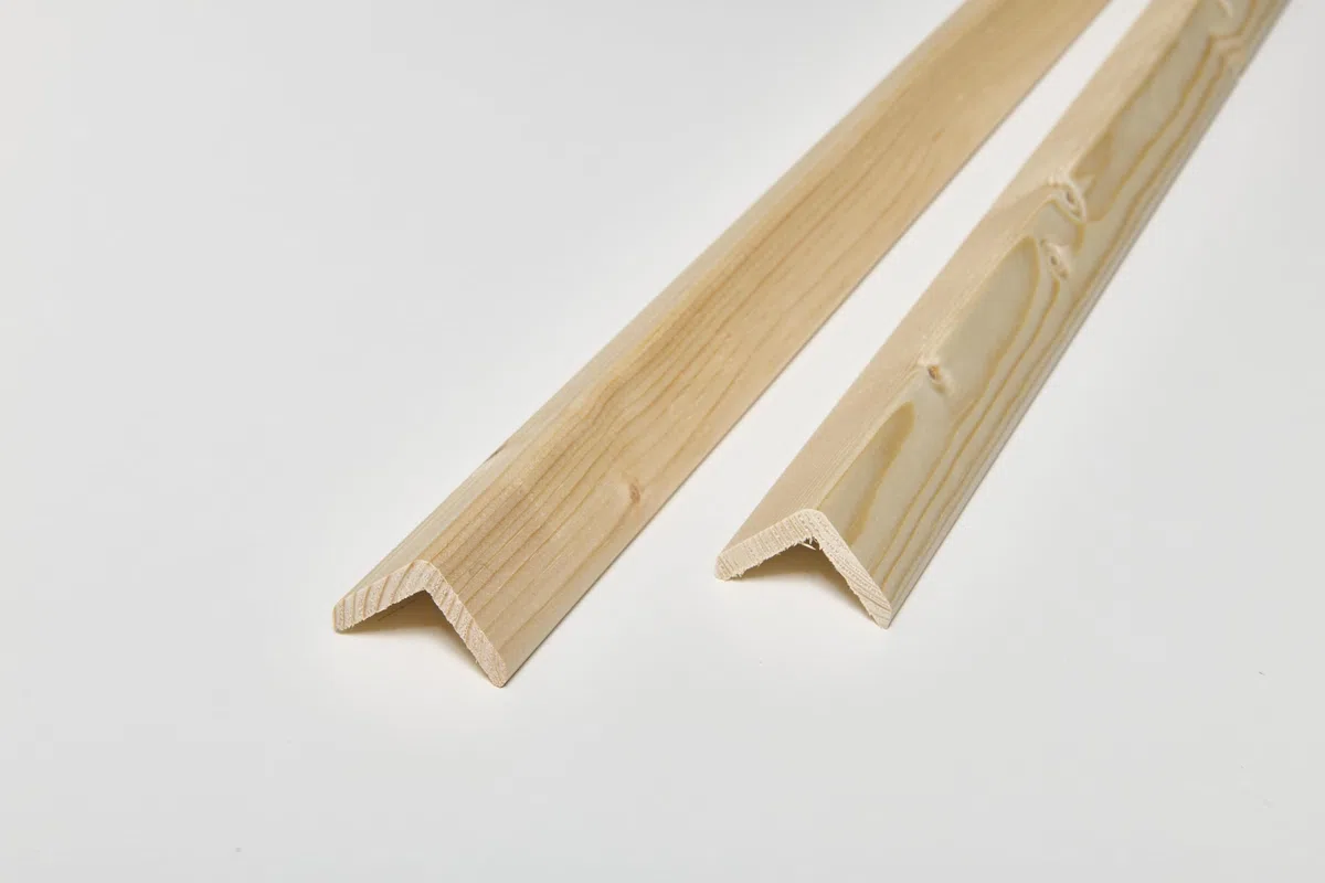 Hobby Legno Paraspigolo in Legno Massiccio Grezzo, Lunghezza Aste 100 cm, Confezione 10 Pz, Totale 10 mt, Made in Italy, mm.35x35, b.28 cm, 100 Pz, Natural, Montaggio Esterno
