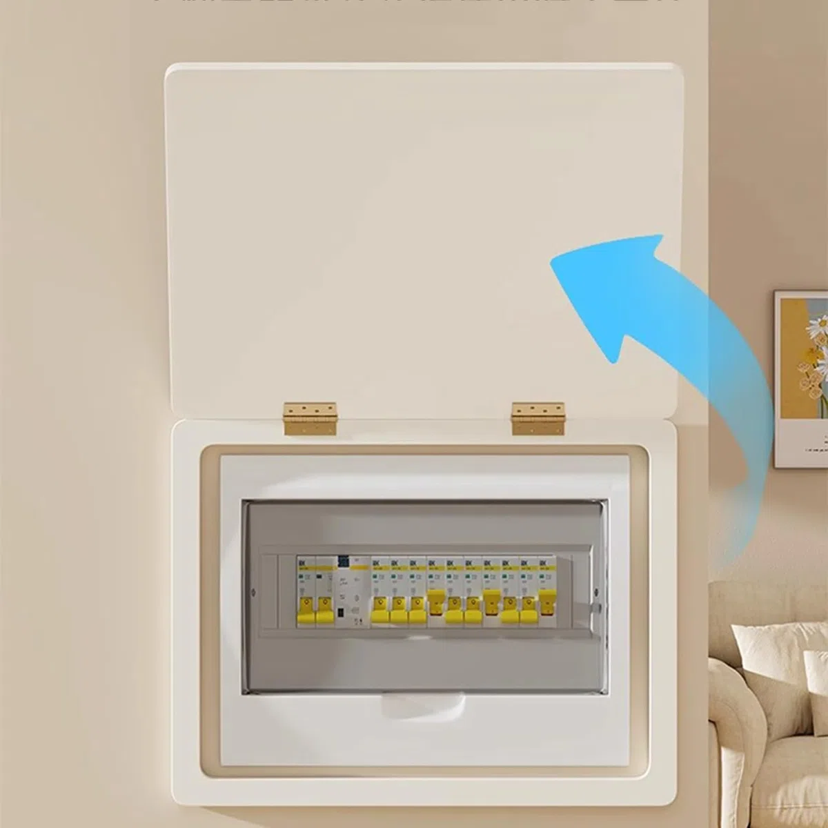 AWSAD Coperchio Decorativo for Quadro Elettrico Copertura for Contatore Di Luce Scatola Di Distribuzione Contatore Flip Nascondi Decorazione Domestica(A,45x35cm)