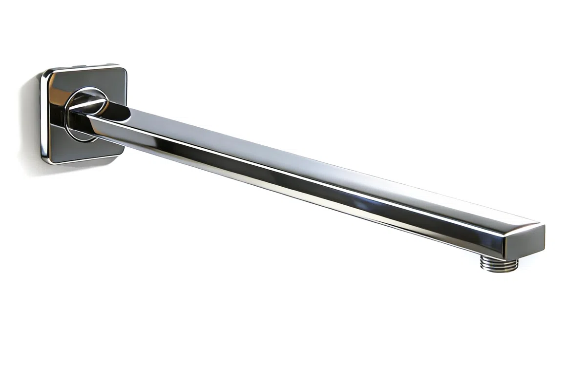 Braccio doccia quadrato 16 pollici, braccio da parete realizzato in ottone, braccio doccia per soffione a pioggia, montaggio a parete, 40 cm, cromato