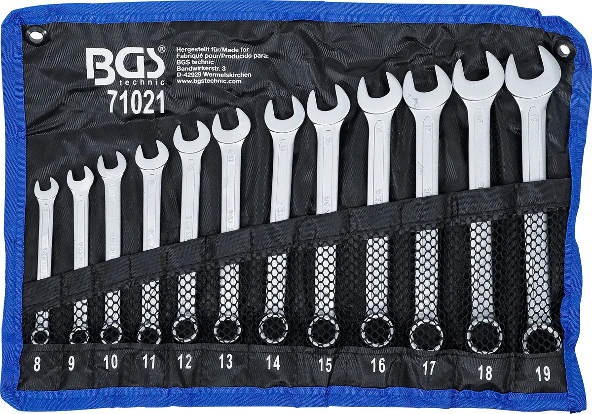 BGS 71021 | Serie di chiavi combinate anello-forchetta | 8-19 mm | 12 pz.