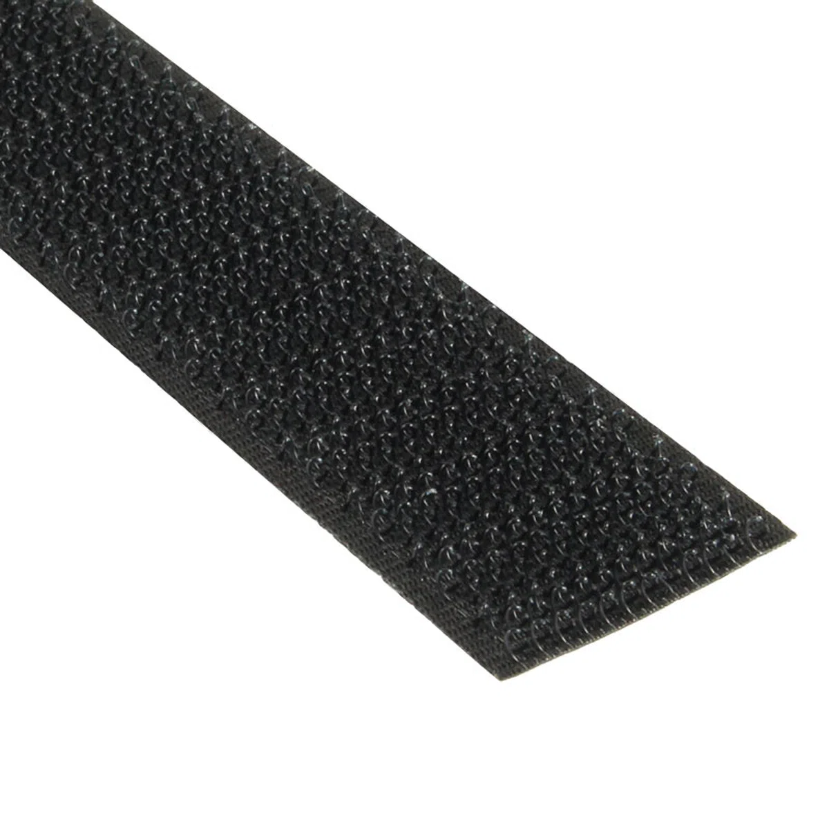 KLEBESHOP24 nastro a strappo adesivo extra forte con adesivo acrilico [SOLO PARTE MASCHIO] / nero, 20 mm x 8 m