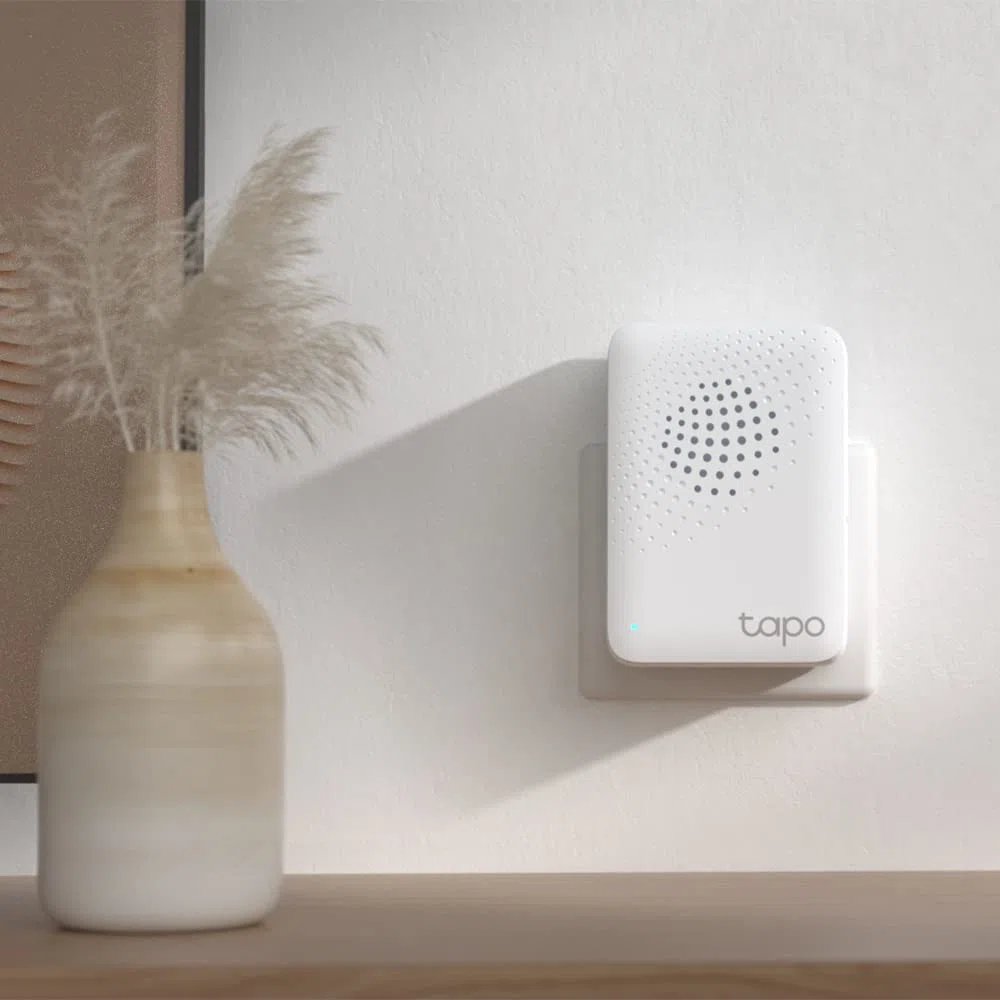 TP-Link Tapo H100, Hub Tapo Smart Iot con campanello, 3 in 1: hub, allarme e campanello, per connettere fino a 64 dispositivi, 19 suonerie, nessun cablaggio richiesto