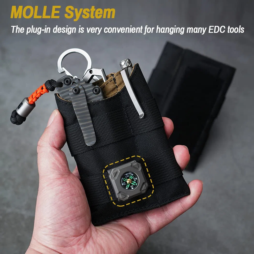 VIPERADE VE9 EDC Organizer Pouch, EDC Pocket Organizer per uomo, Slim EDC Pouch con area fai da te, EDC Pouch Organizer per il trasporto quotidiano