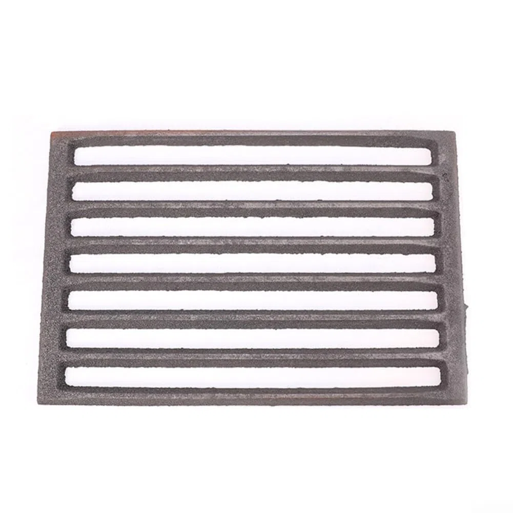 Griglia per camino, in ghisa, per parti di ricambio per camino, compatibile con Hark, design quadrato, nero (25,5 x 17 cm)