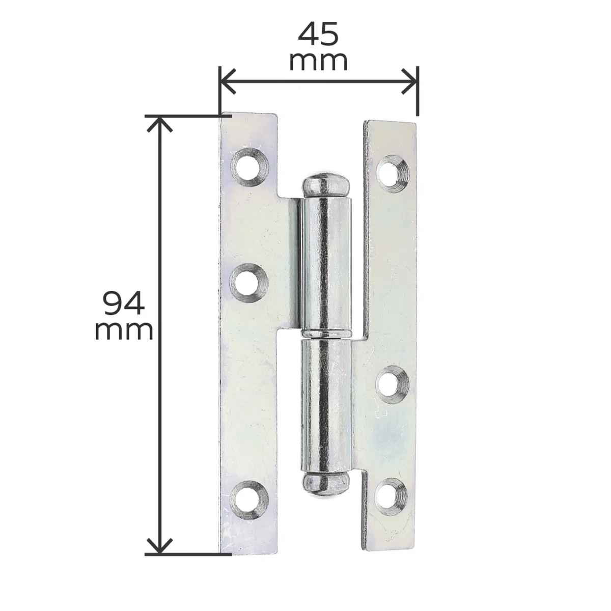 Alberts 849702 Cerniera sfilabile, DX e SX, Acciaio, zincato con procedimento Sendzimir