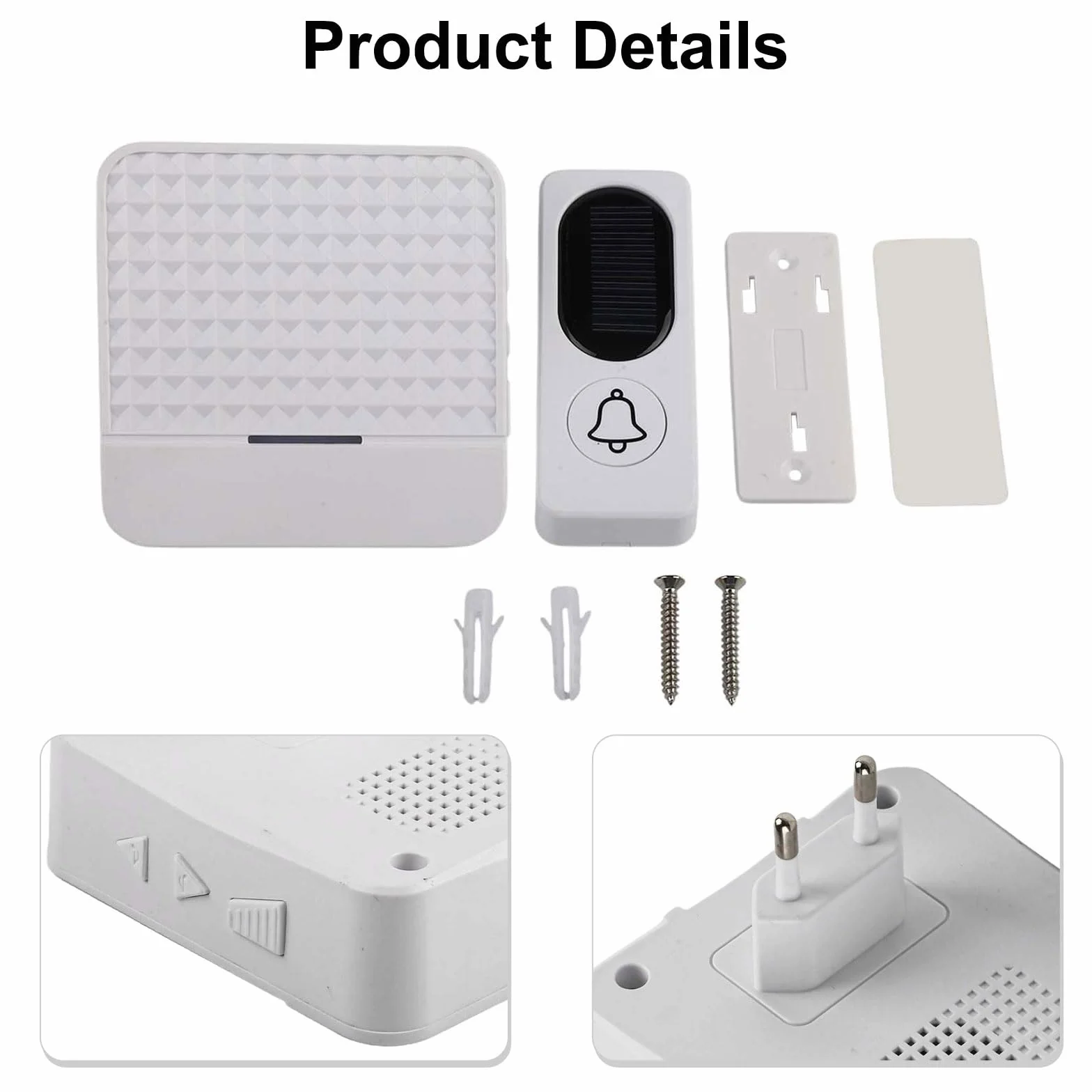Campanello intelligente wireless ad energia solare, campanello intelligente senza fili, campanello musicale a lunga distanza per case grandi, campanello video intelligente con visione in diretta