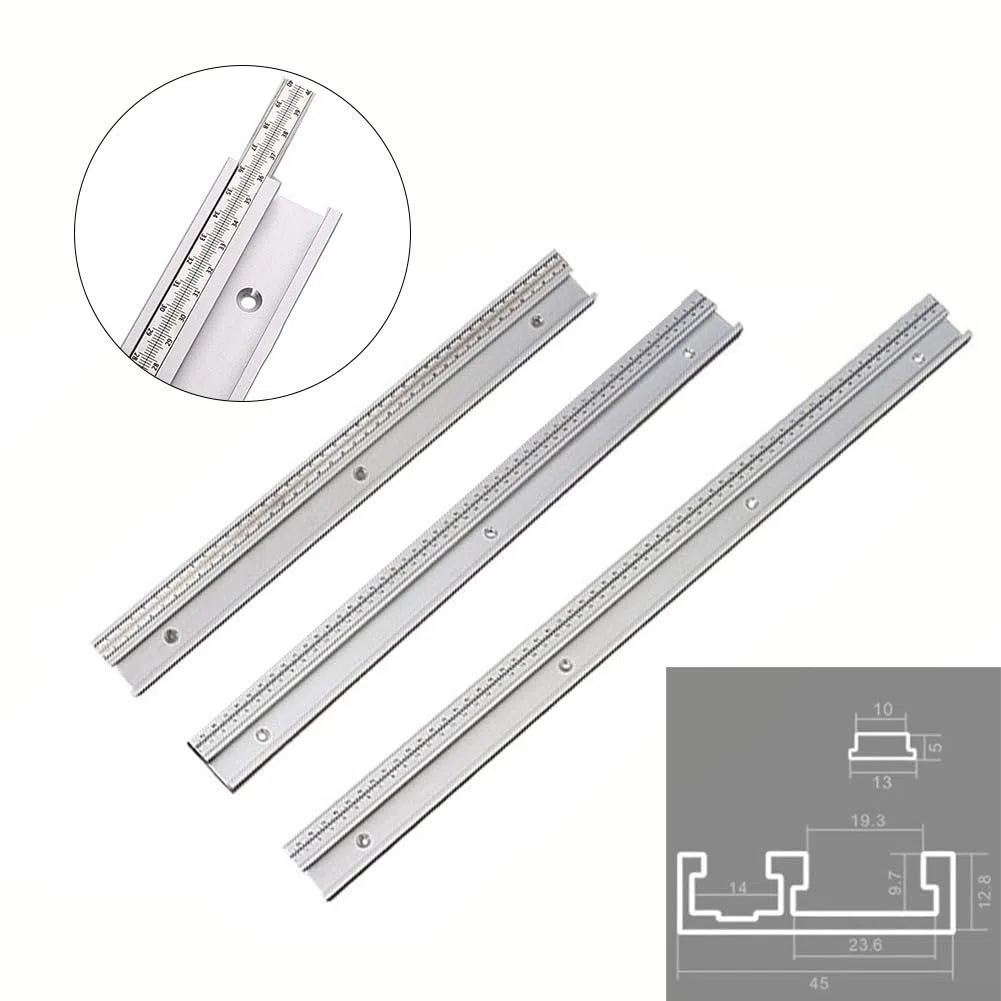 DAZZLEEX 45 binari a T tipo Miter Track 40cm/50cm/60cm in lega di alluminio, accessori per seghe da tavolo per tavolo fresatrice, seghe da tavolo (60cm)