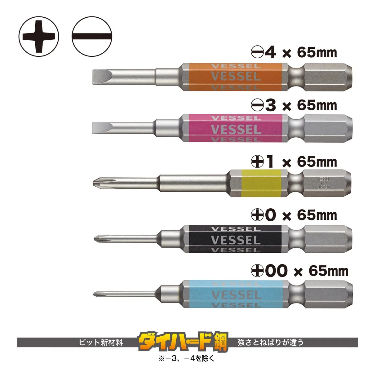 VESSEL Single End GO-SAI Bit [No.GS5P-03] (Assorted 5PC Set) (Japan Import)