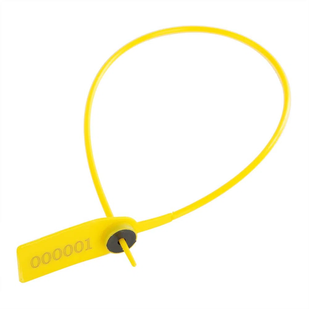 TOPINCN 100 Pz Sigilli Antimanomissione Sigilli O-Ring Pacchetto Giallo Trasporto Camion Sigillo di Sicurezza in Plastica 40 Cm Etichetta Fascette con Numero