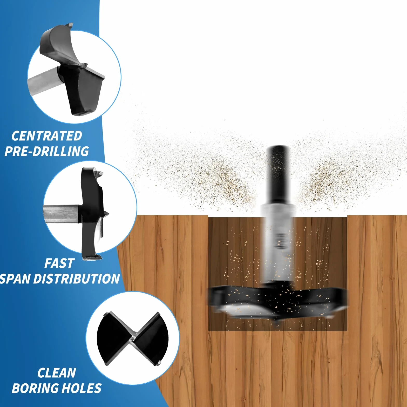 Punta Forstner 100mm Trapano Punta Per Legno In Lega Premium Con Gambo Tondo Per Forare Legno,Plastica,Compensato