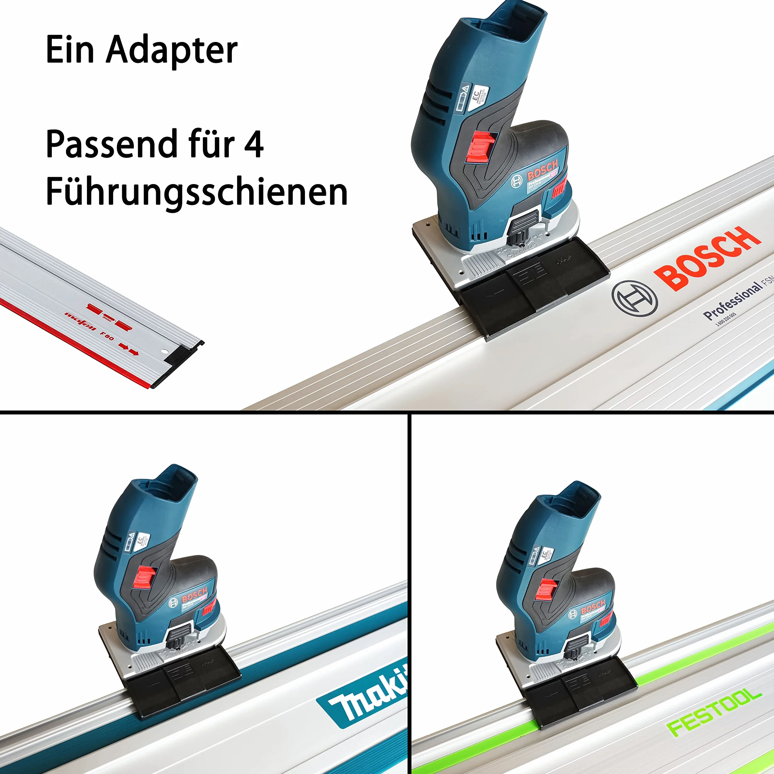 Adattatore professionale per binario di guida per Bosch GKF 12V-8 per Makita/Bosch/Festool/Mafell