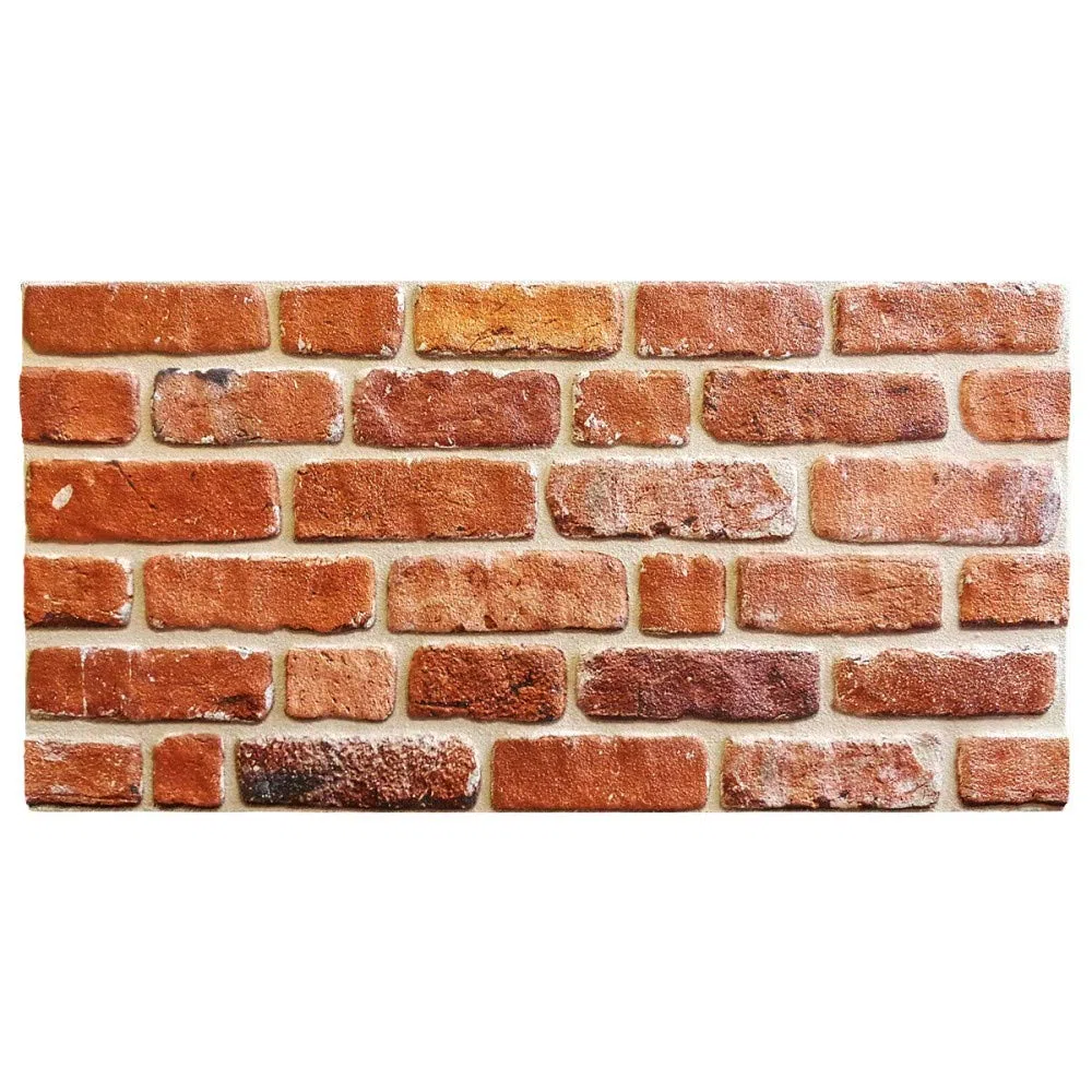 Pannello Mattoncino Ricostruito in Polistirolo Resinato Misure 100 cm X 50 cm Spess. 2 cm isolanti Termici per Interni e Esterni Modello FOCOLARE
