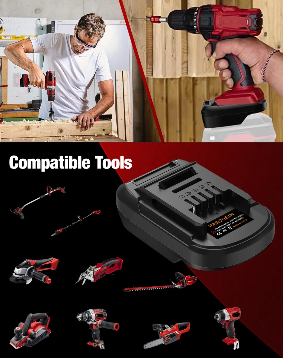 Adattatore batteria per Parkside 20 V Convert to for Einhell batteria 18 V