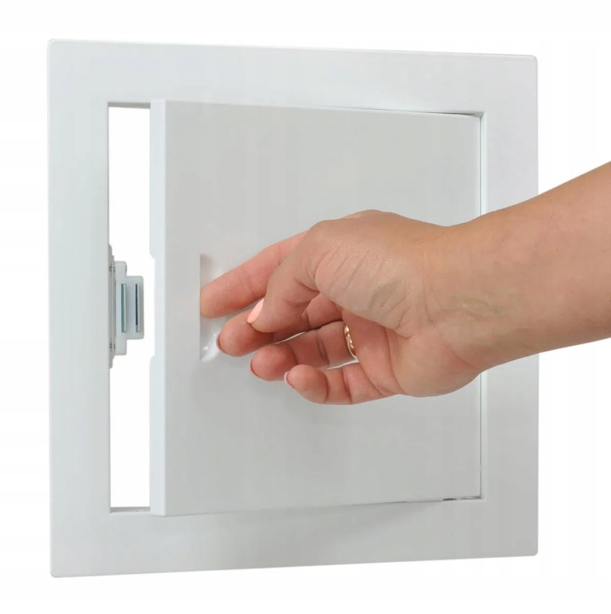 SYSTERM - Sportello di ispezione in acciaio per ispezione e copertura, chiusura magnetica, bianco, dimensioni a scelta (1, bianco, 15 x 15 cm)