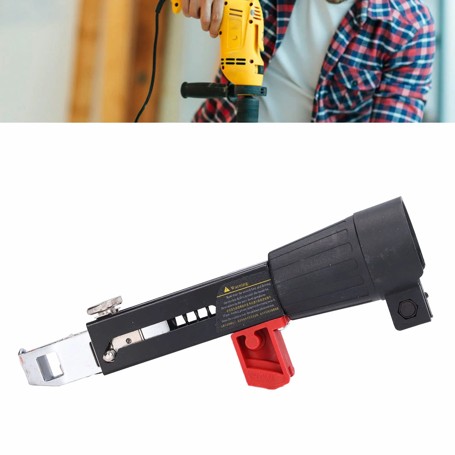 Pistola Sparachiodi Automatica, Adattatore per Chiodi a Catena Automatico Pistola Avvitatrice per Cartongesso con Pistola Avvitatrice Ad Alta Efficienza Senza Fili per