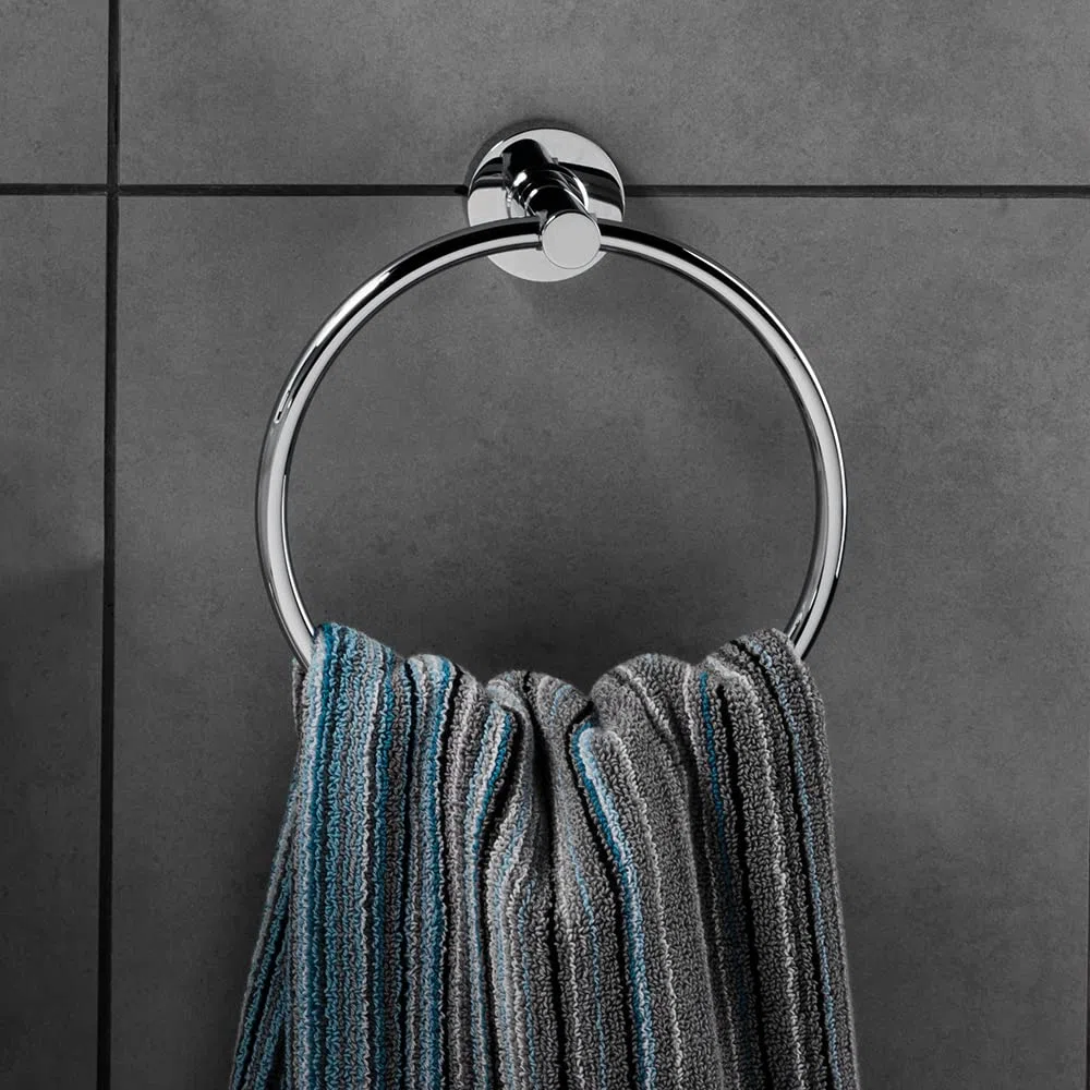 Ideal Standard A9130AA Serie IOM Portasciugamani ad Anello, Diametro 18 cm, Cromato, cromato