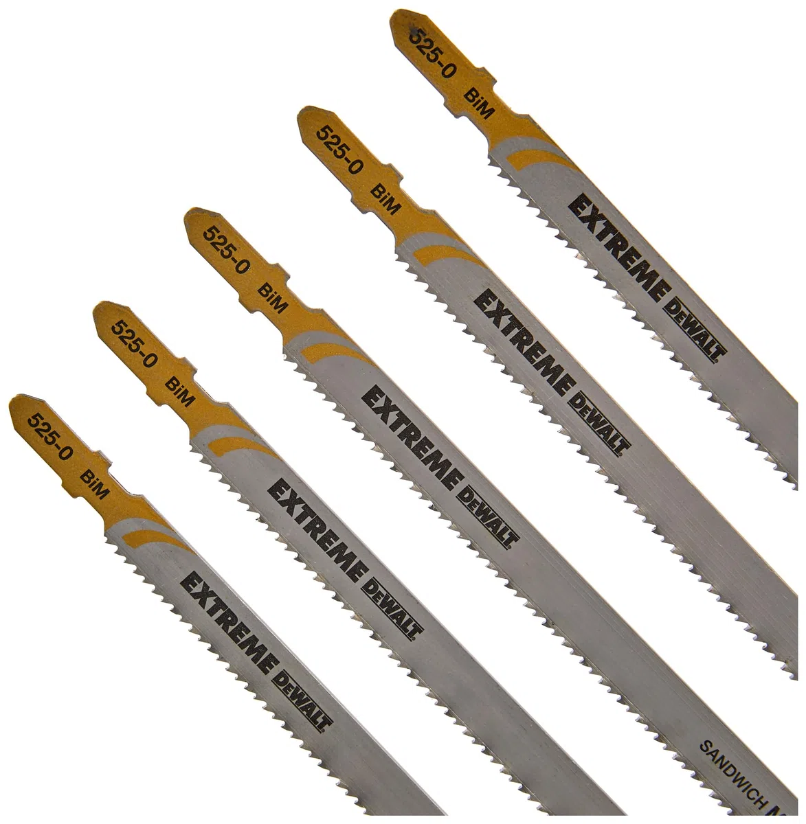 DEWALT DT2084-QZ Lame seghetto alternativo - standard per materiali speciali - 180 x 2 5 t118gfs - 5 pezzi per pannelli sandwitch
