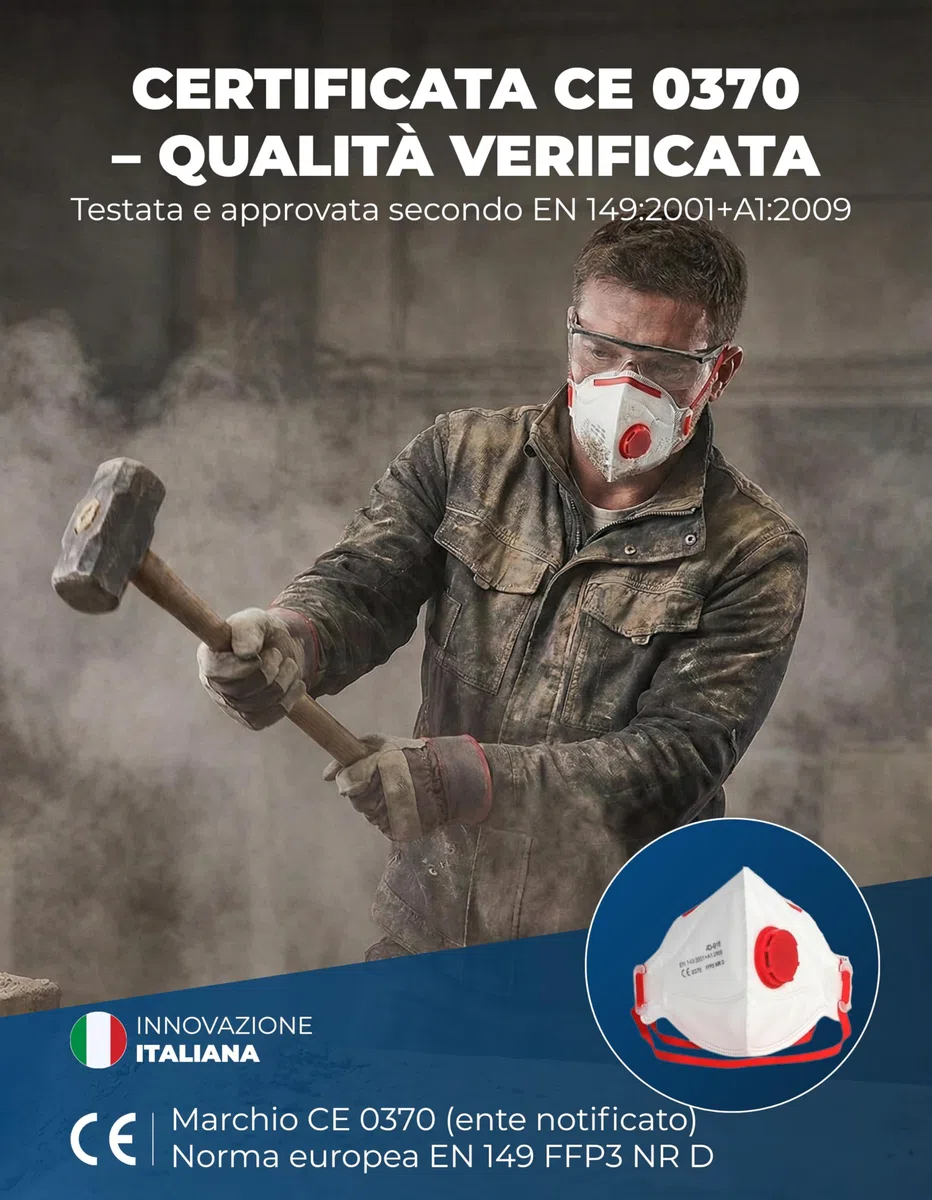 ETIK | Mascherine FFP3 certificate CE – Scatola da 20 pezzi – Semimaschera filtrante respiratoria