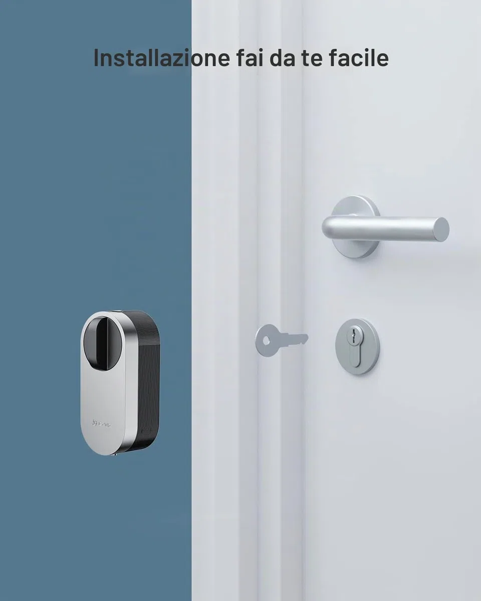 EZVIZ Smart Lock, Serratura Elettronica, Serratura Intelligente con modulo Wi-Fi Integrato, Apriporta Elettrico con Keypad Touch e Gateway Domestico, Facile da installare